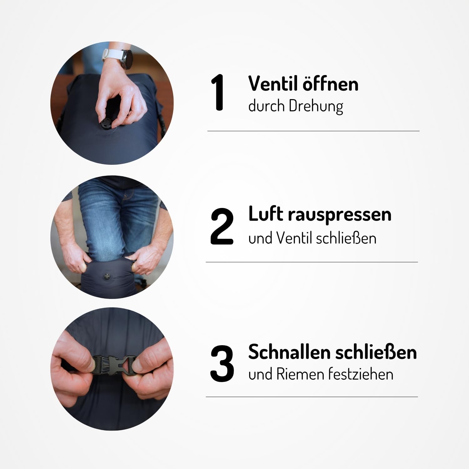 NORDKAMM® - 17L Kompressionssack für Schlafsack, ultraleichter Dry Bag mit Ventil, Vakuumbeutel, Drybag, Packsack wasserdicht, Schlafsack Hülle wasserdicht (17L - Blue - Navy Blazer)