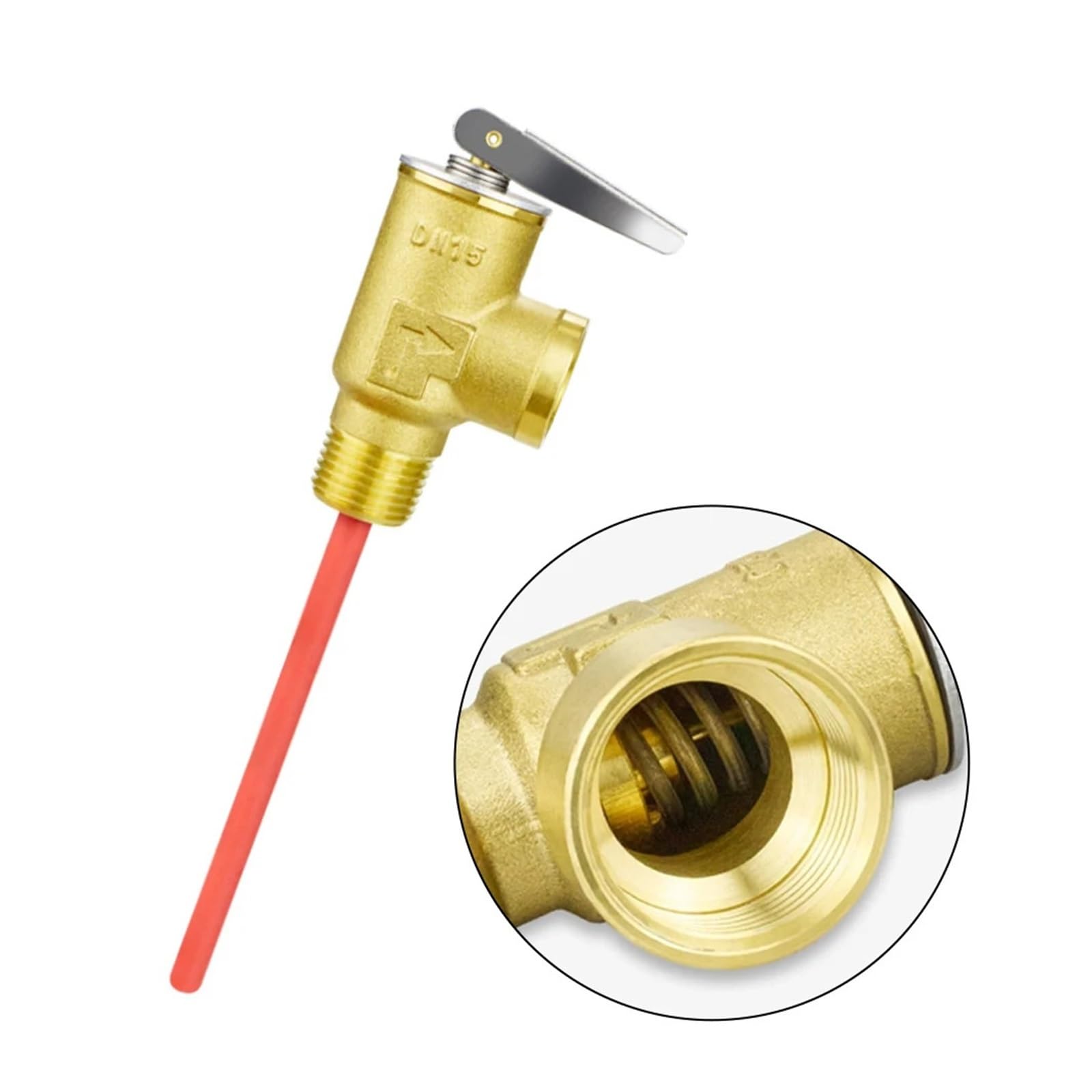Pressure Relief Valve 12 Inch NPT Thread Temperature Pressure Relief Valve 150 PSI for RV Water Heater Systems for Water