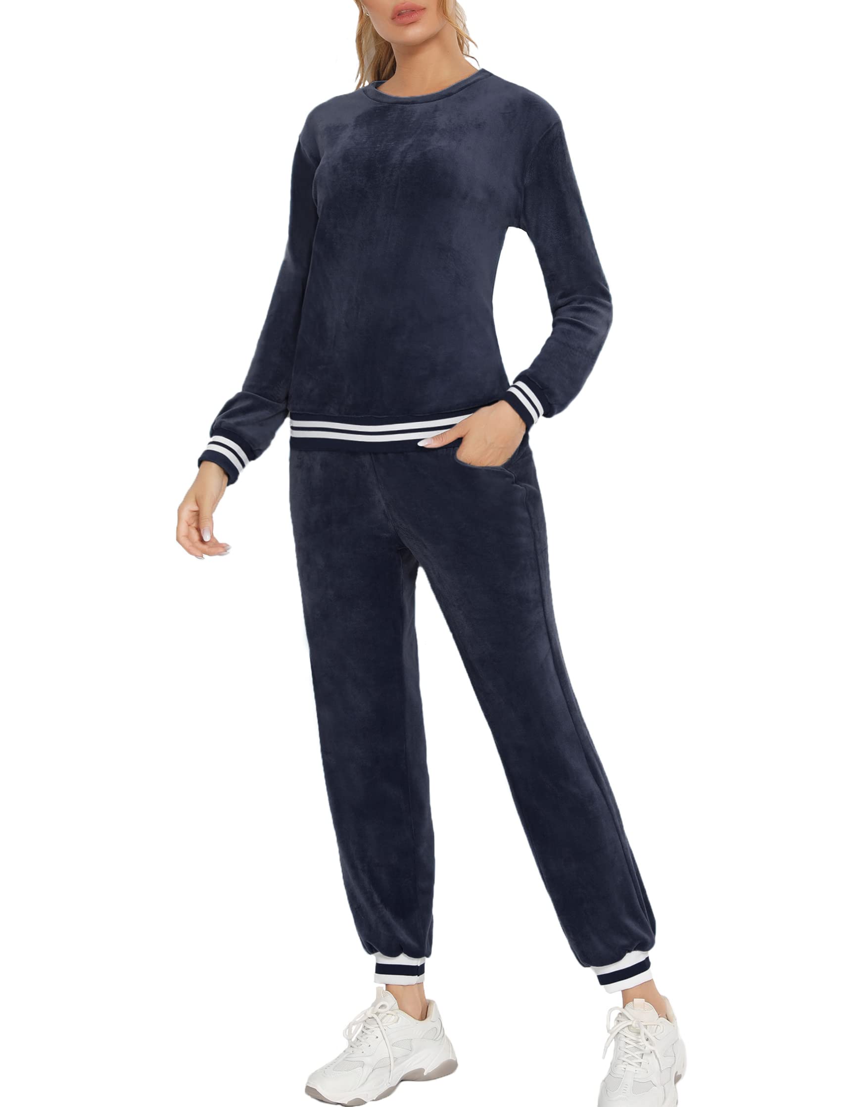 Enjoyoself Conjunto Chándal Mujer Chandal Completo Deportivo Sudadera Camiseta Manga Larga y Pantalón Casual Yoga Correr Fitness Ropa Deportiva