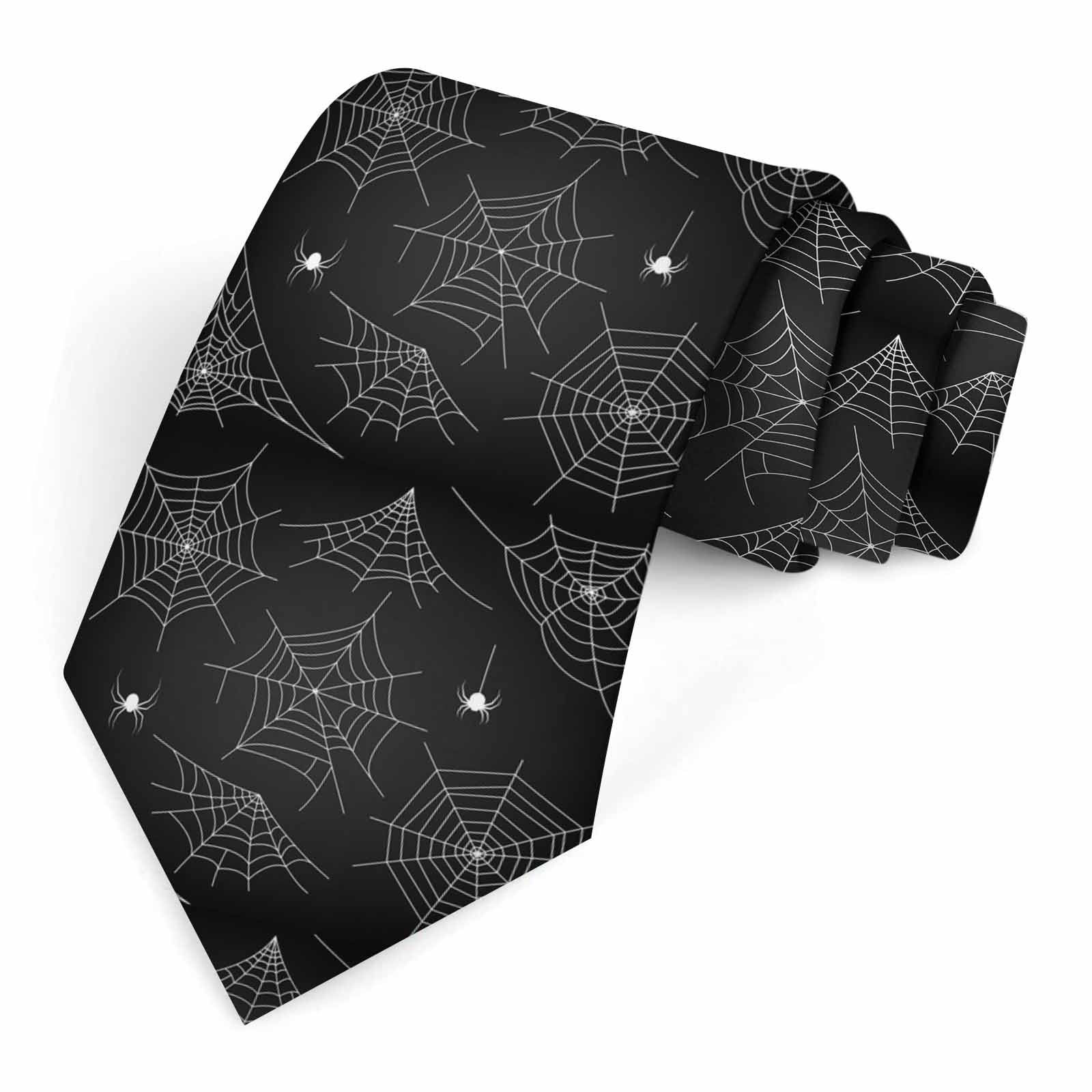 Muntayson Spider Web Tie for Men Novelty Fun Full Print Men's Necktie Skinny Fashion Narrow