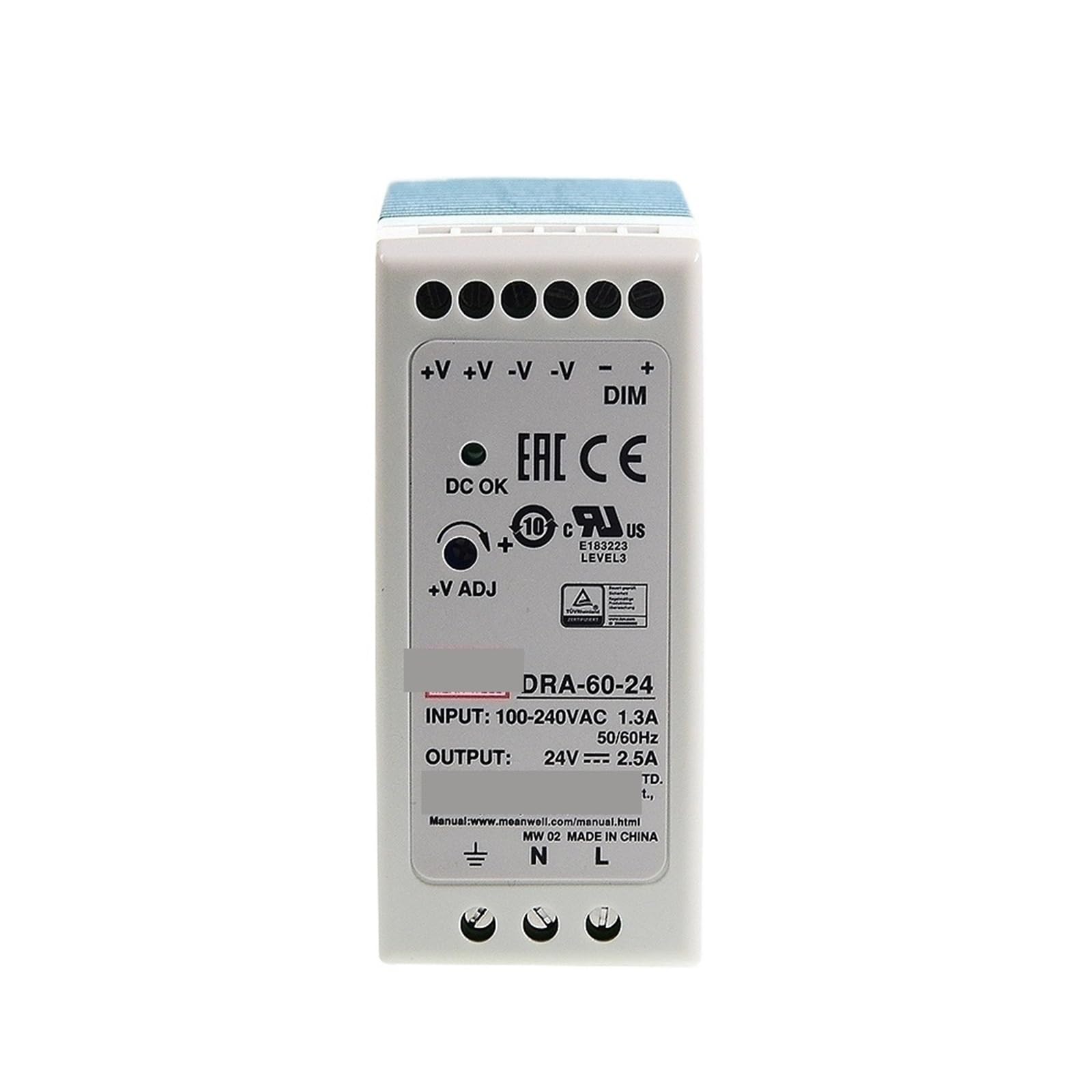 Source d'alimentation stable DRA-60-24 60W pour armoire domotique et automatisme