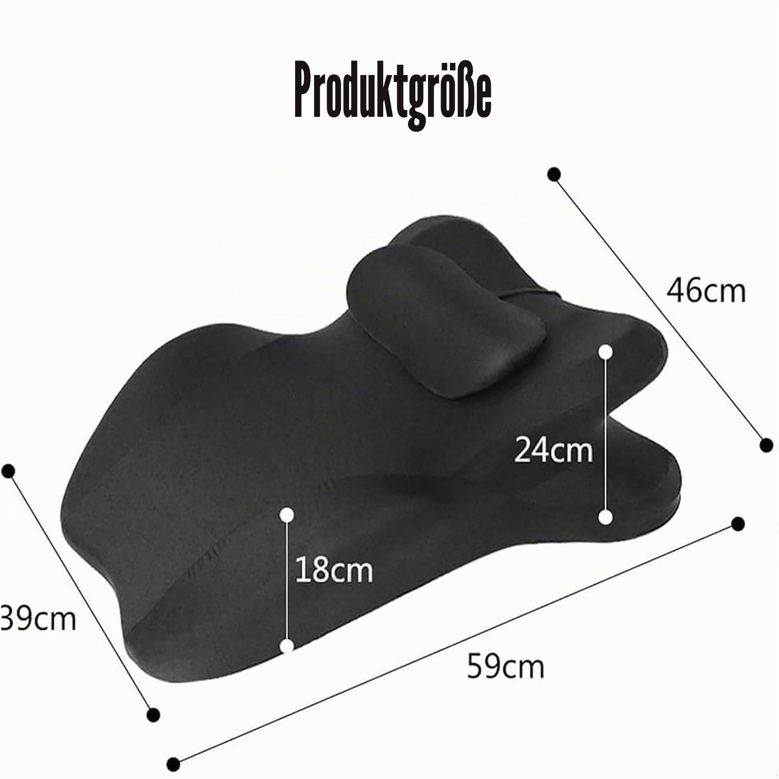 Arcova Sweet Spot Pillow - 27° Perfect Angle Memory Foam Wedge Cushion, Chiro Monk Couple Pillow, Keep the Passion Alive All Night, Enhances Experience for All Postures (Black)
