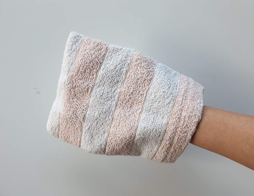 Manopole da Bagno Set 4 Pezzi Colore Tortora 100% Spugna di Cotone