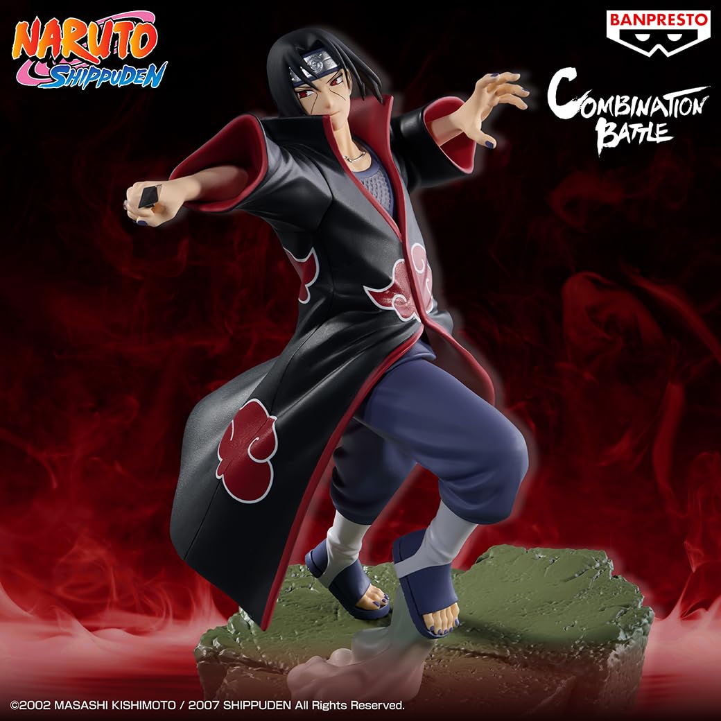 Banpresto Figurka akcji Itachi Uchiha Naruto Shippuden - Kombinacja bitwy 16 cm - BP30021P wielokolorowa - Figurka kolekcjonerska - Idealna dla fanów anime