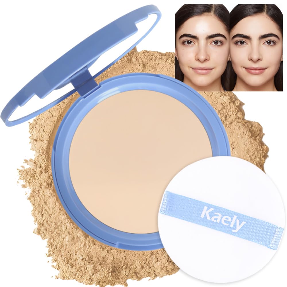 evpct Oil Control Pressed Face Powder Compact for Women, Translucent Setting Powder Makeup Foundation for Women, Waterproof Long Lasting Lightweight,