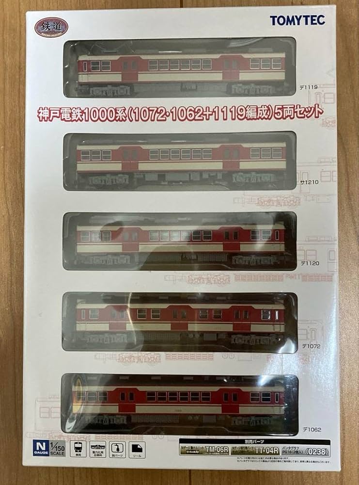 神戸電鉄1000系(1072・1062+1119編成)5両セット 神戸電鉄1000系(1072・1062+1119編成)5両セット 鉄道