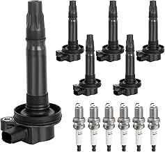 Ignition Coil Pack & Spark Plugs Compatible with 3.5 V6 2007 2008 2009 2010 2011 Ford Edge Fusion Taurus Flex, Lincoln MKX MKT MKZ, Mercury Sable, UF553, Set of 6