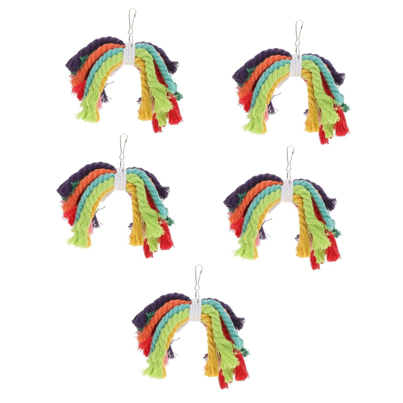 PRETYZOOM 5pezzi Giocattolo Per Uccelli Cotone Con Corda Per Pappagalli Resistente e Sicuro Per Parakeets Cockatiels e Altri Uccelli Di Piccole e Medie Gioco Da Masticare