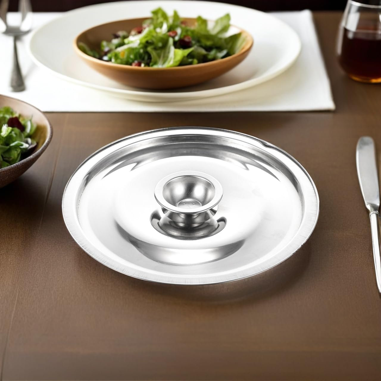 Milisten 8 Inch Universal Stainless Steel Lid, Professional Replacement Pot Cover with Heat-Resistant Handle for Frying Pans, Stock Pots, and Oil Jars, Dishwasher Safe, 20cm