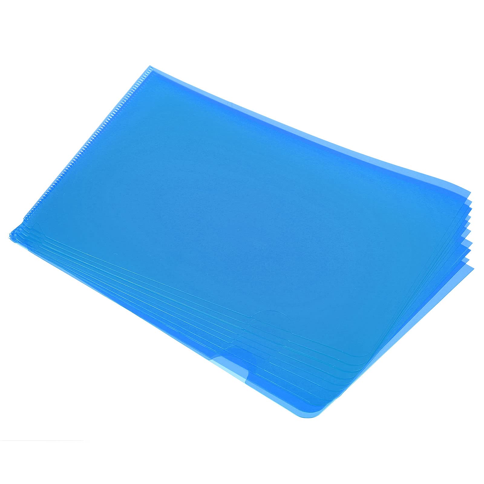 PATIKIL L Type Folders 12 Pack 8.9 x 6.3 inches A5 Plastic Clear Document Folder File Jacket Sleeves Project Pockets, Blue