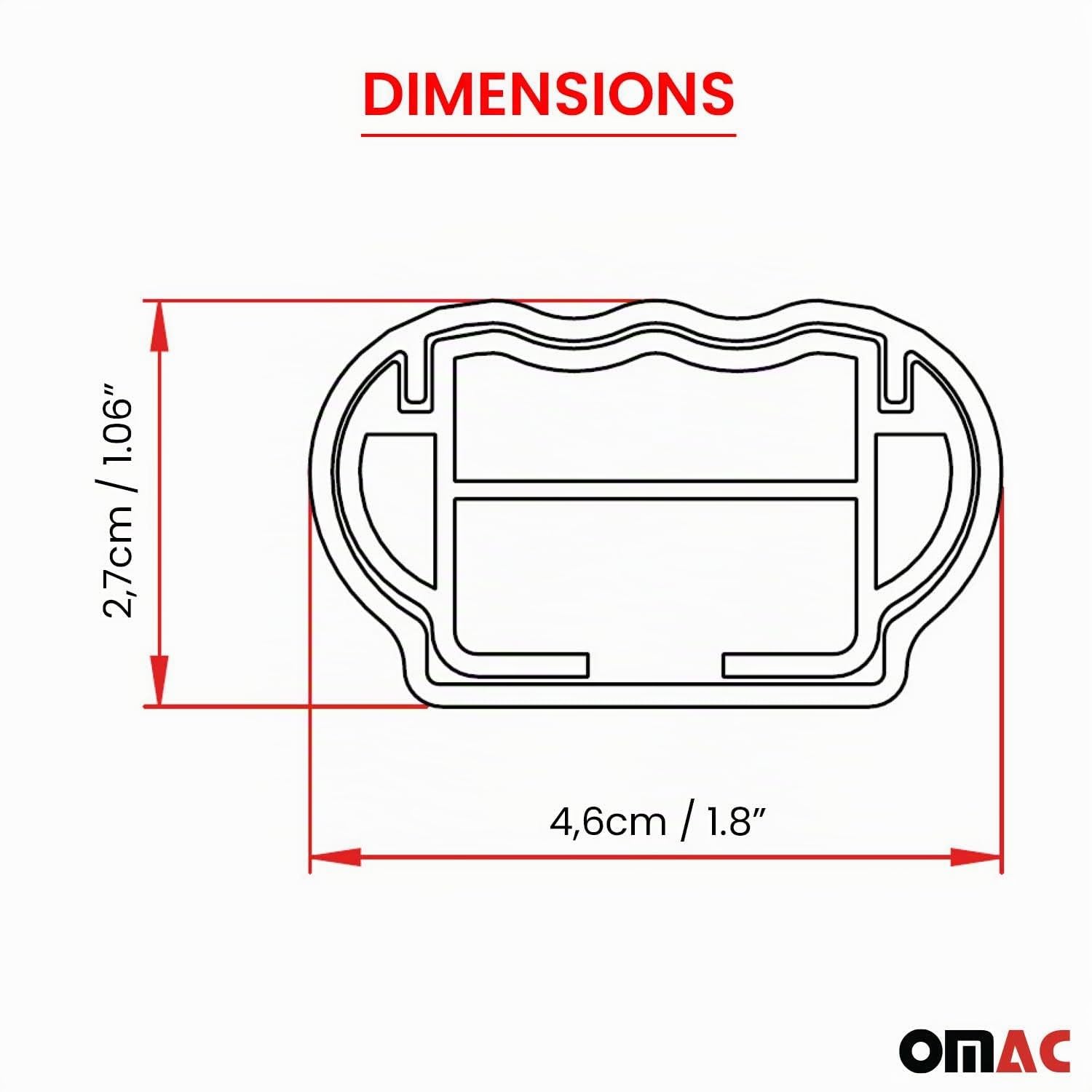 OMAC Barres de Toit transversales certifiées TÜV pour Ford Kuga III 2019-2026 – Verrouillables (4 antivols) – Charge Max 100 kg – Fixation Durable Argent