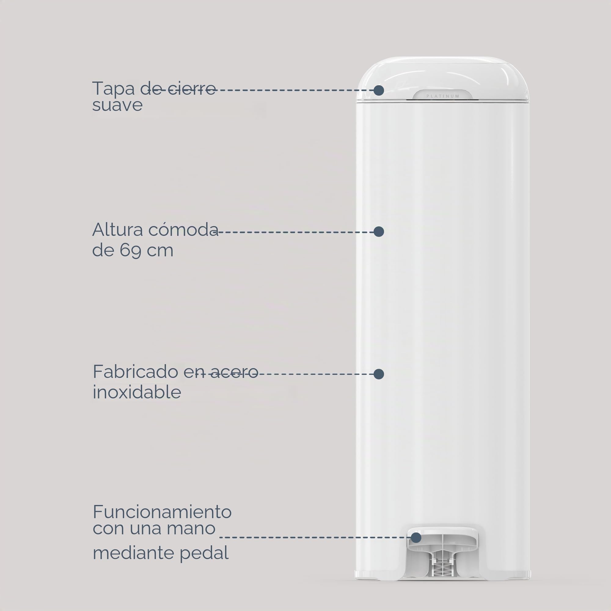 Diaper Genie - Cubo de basura con pañales (1 recarga Easy Roll, 18 bolsas) EU, Blanco Lys