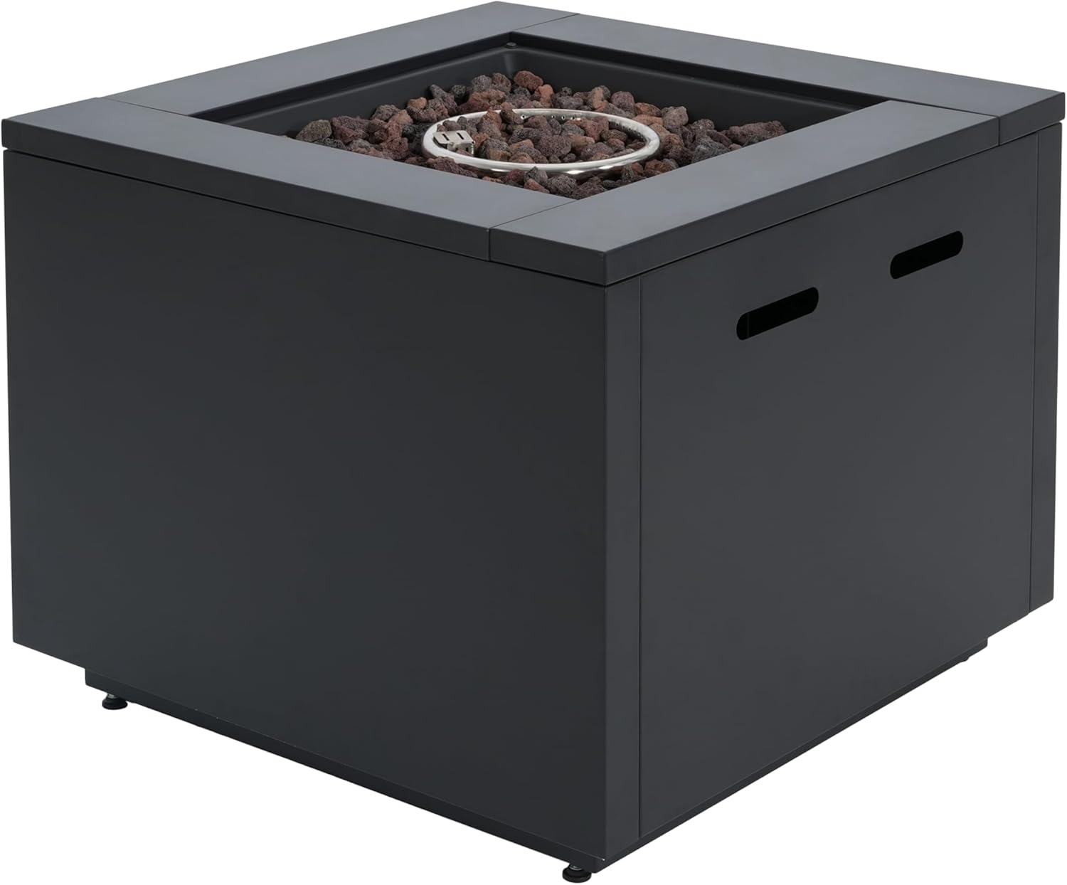 Christopher Knight Home Senna Outdoor Fire Pit with Lava Rocks and Protect Cover, Galvanized Steel Construction Tank Table, 40000 BTU Square Tabletop Fire Pit, Patio Gas Fireplace Table, Black Christopher Knight Home Senna Outdoor Fire Pit with Lava Rocks and Protect Cover, Galvanized Steel Construction Tank Table, 40000 BTU Square Tabletop Fire Pit, Patio Gas Fireplace Table, Black