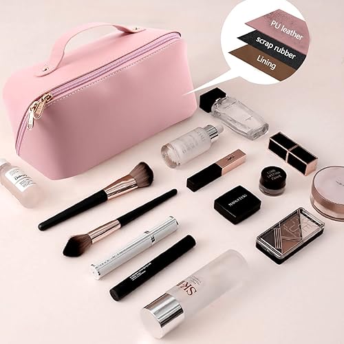 Miniatura 7 de Bolsa de cosméticos de gran capacidad bolsa de almacenamiento de cosméticos de viaje con asa bolsa de cosméticos portátil con cremallera bolsa de