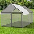 NUGRIART Metal Chicken Coop with Waterproof Cover, 79"x40"x40" Portable Poultry Cage, Outdoor Backyard Farm Walk-in Hen House for Chickens, Ducks, Rabbits and Small Pets