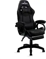 Cadeira Gamer Preto Healer Level Reclinável Giratória com apoio de pés