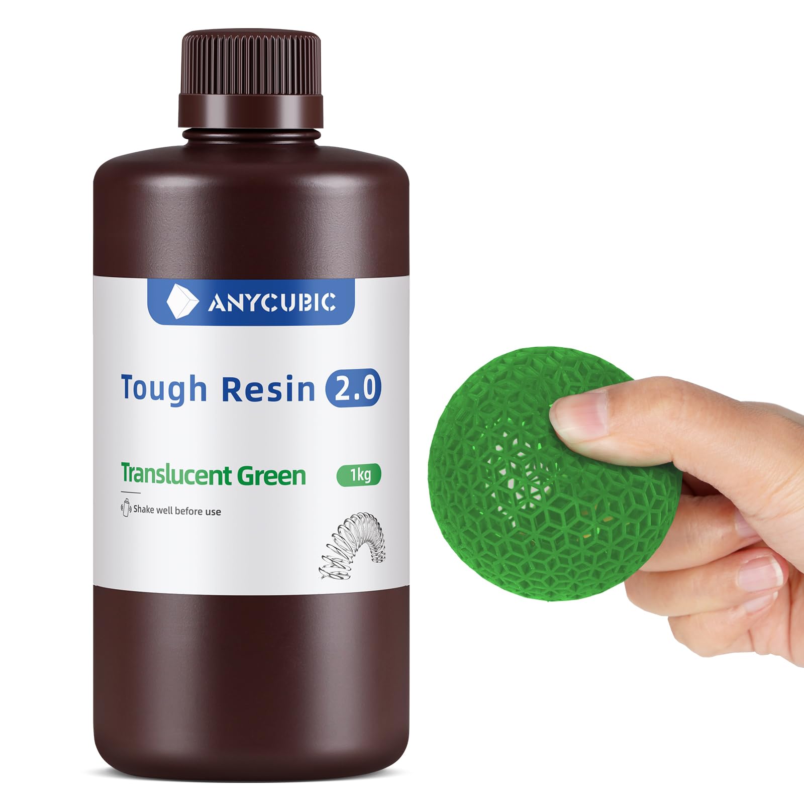 ANYCUBIC - Heavy Duty 3D Printer Resin 2.0, Heavy Duty Resin with High Hardness and High Precision, 365-405nm Fast Curing 3D Resin for 3D Printing 4/8/12/16K LCD/DLP/SLA Resin (Green-image-31