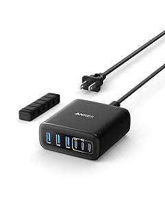 Anker Desktop Charger, Fast Charging USB C Charger, 112W Max 6-Port Charging Station, for iPhone 17, iPad, MacBook, Samsung and More (Cable Not Included)