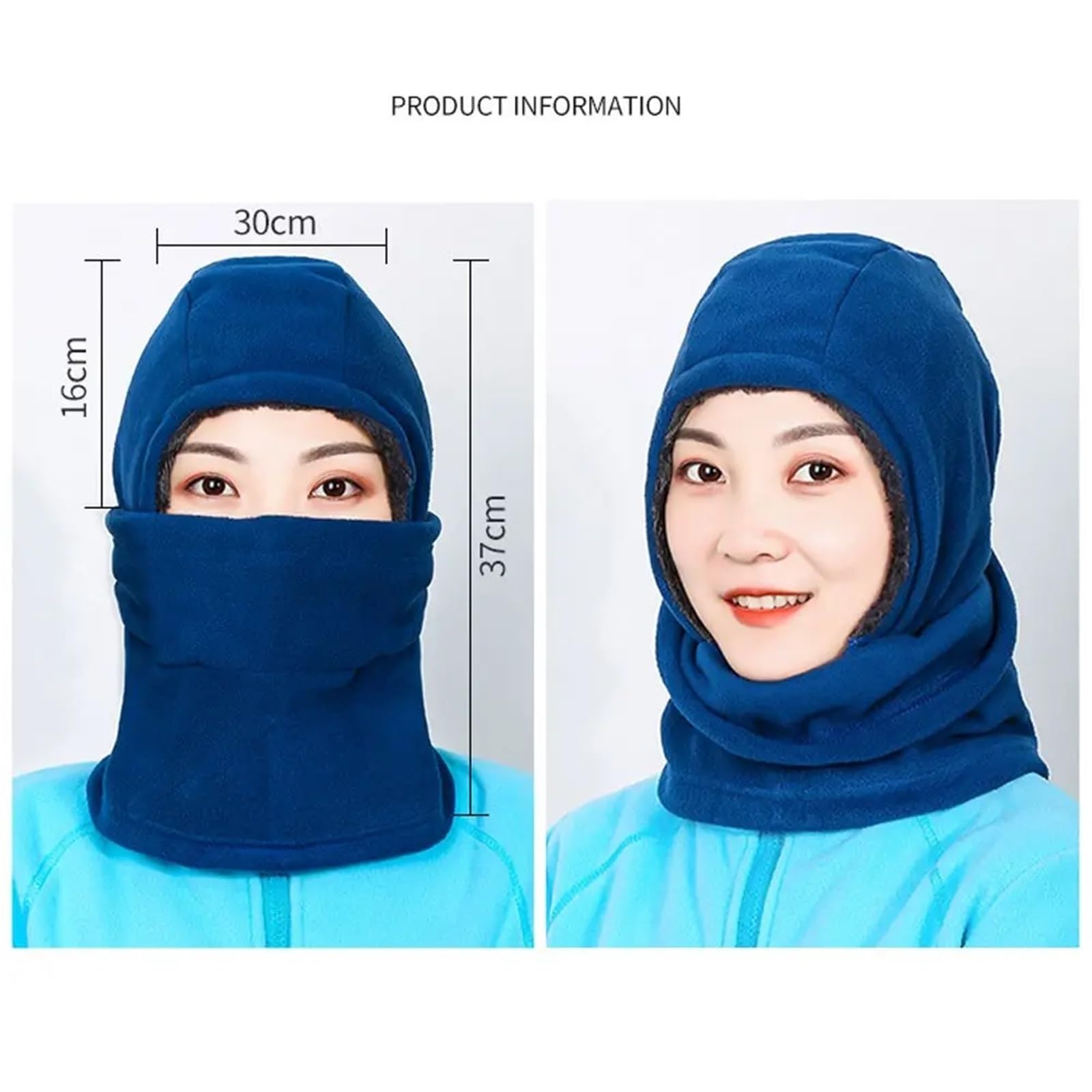 Cagoule Cagoules Chaudes d'hiver en Plein air, Chapeau Polaire Coupe-Vent, Masque Facial, Chauffe-Cou, Couvre-tête épais, écharpe de Sport, 2 pièces pour L'ExtéRieur