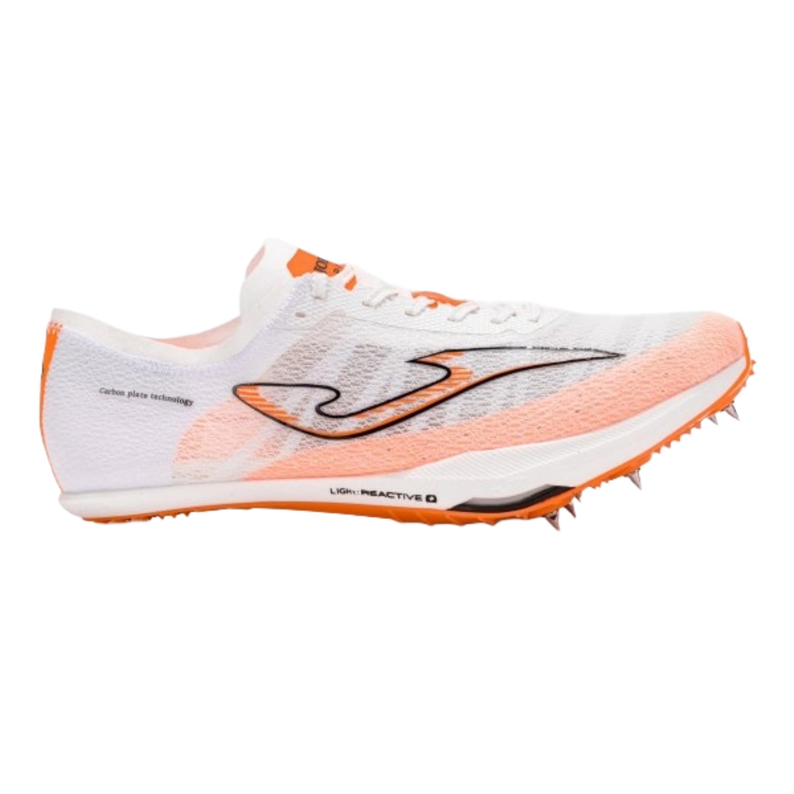 Joma Zapatillas Atletismo R-1100, 37 – 45, Tecnología Reactiva para Competición en Pista - Blanco Naranja