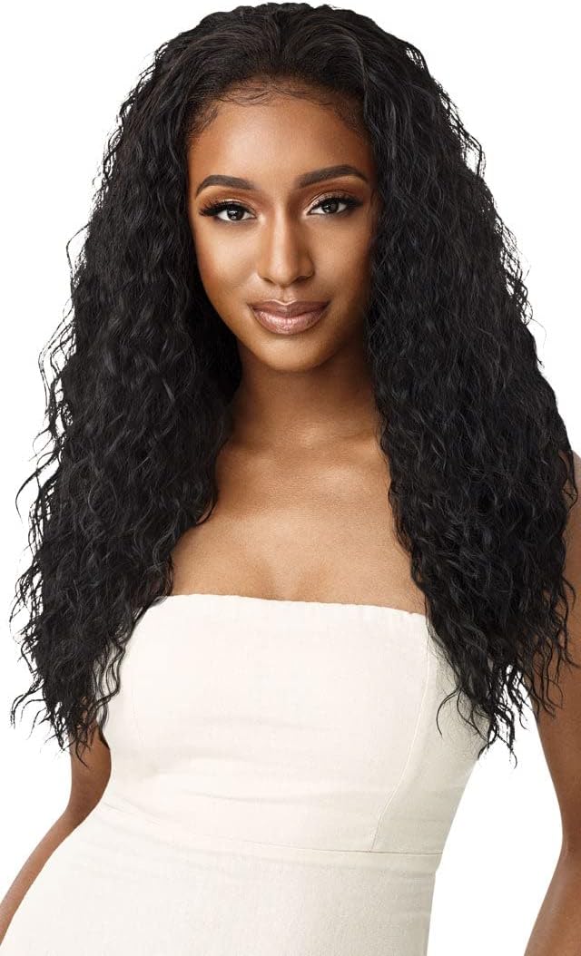 Quick Weave Wet & Wavy Style Synthetic Half Wig BEACH CURL 24" (1B)