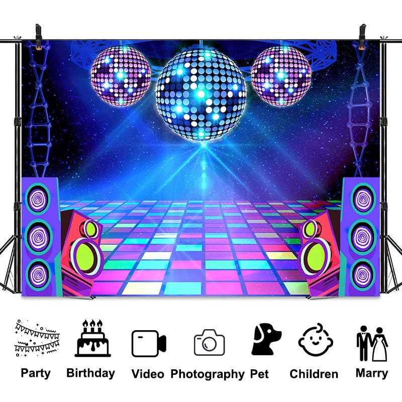 Disco Backdrop 7 x 5 ft Retro Glow Party miniatura 5