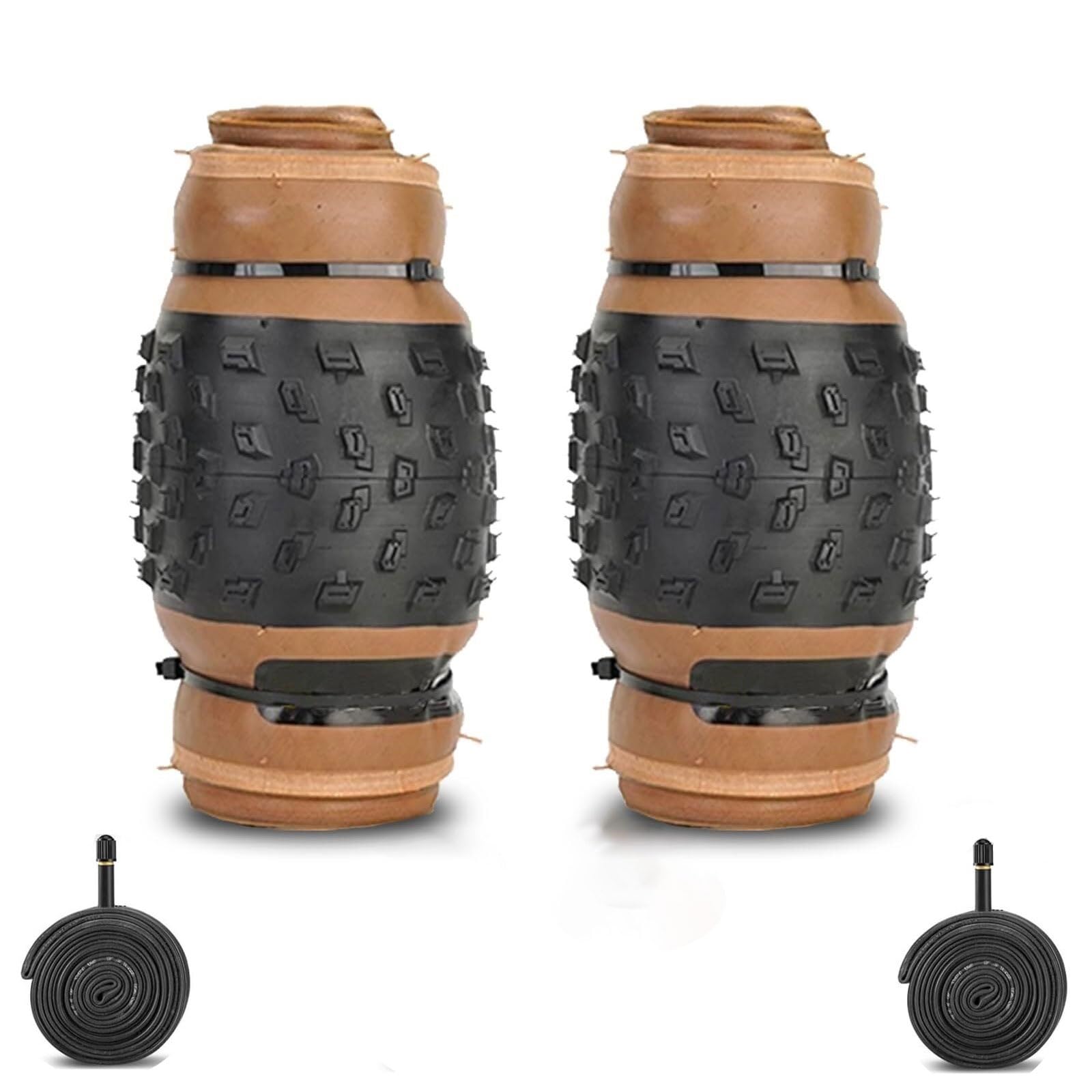 2 OPONY ROWEROWE 20x4.0/26x4.0 Cali z Dętkami - Przeciwpęknięciowe, 60 TPI, Składane Brzegi, do Rowerów Elektrycznych/Górskich/Plazowych(E,26 x 4.0)
