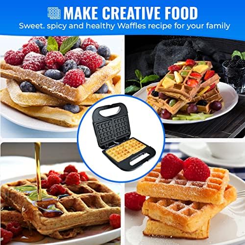 Simpal Tech Waffle Maker Non-Stick Waffle Machine, 750W Power Waffle Iron For Mini Waffle Makers, Homemade Waffle Makers & Irons