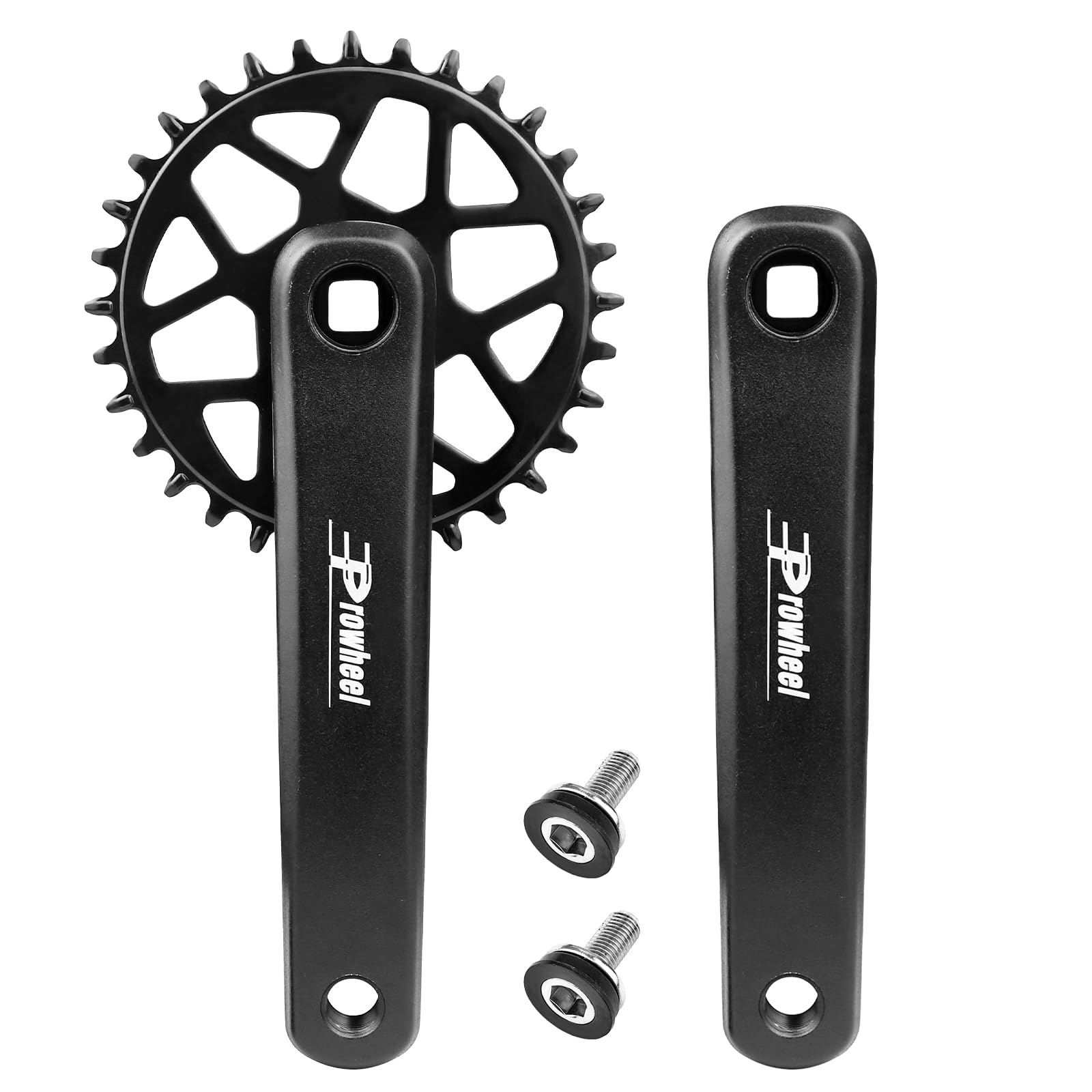 WEEROCK Prowheel Mountain Bike Crankset 1 Piece/Single 32T/ 36T/ 42T Chainring Crank Set with 170mm Arm for Bicycle MTB, Compatible with 6/7/8/9/10 Speeds Freewheel