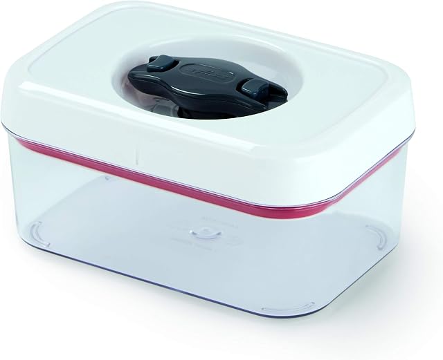 Zyliss E981054 Twist & Seal Storage Box With Lid | 0.475 Litre | Plastic | Clear/White | Kitchen Storage/Bathroom Storage/Food Storage/Makeup Storage/Toy Storage | Includes 1 x Storage Container