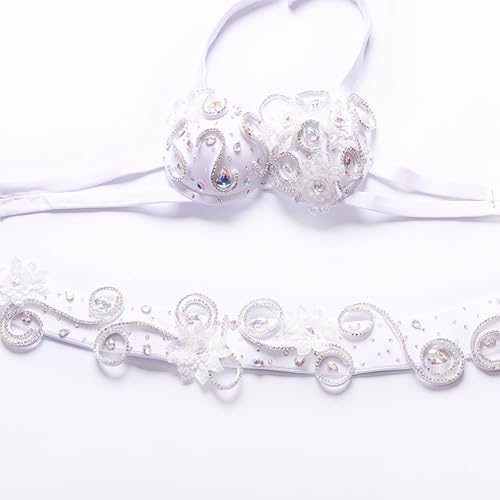 Miniatura 4 de ROYAL SMEELA Conjunto de disfraz de danza del vientre para mujer, faldas de danza del vientre, brasier y mangas de cinturón, traje profesional, 4