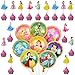Babioms 32Pcs Pallone Foil, Principesse Palloncino, Biancaneve Cake Topper, per Decorazione di Torte di Compleanno con Principesse, Decorazione per Feste di Compleanno per Bambini
