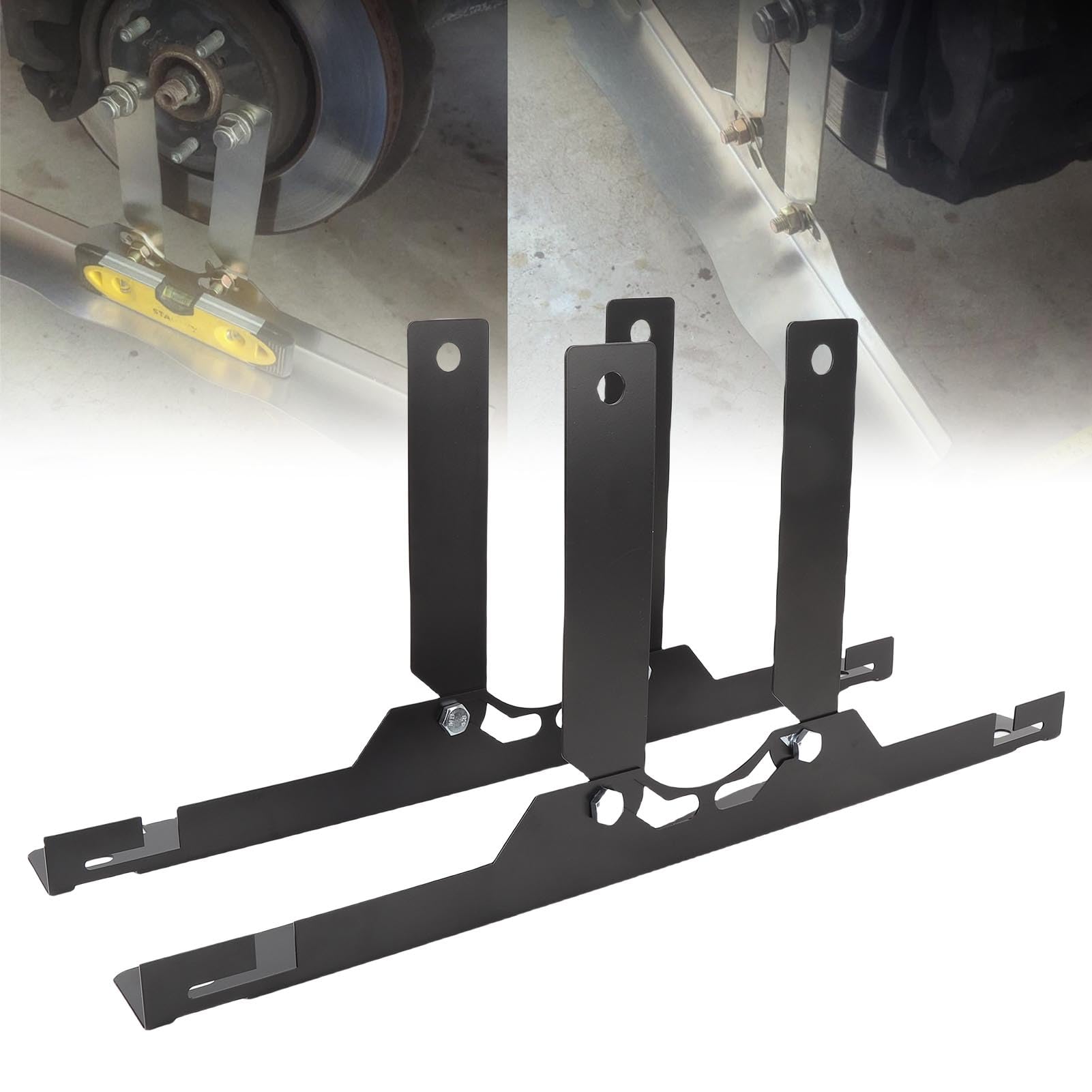 Herramienta de Alineación de Ruedas, Placa de Medición de Convergencia en Acero Aleado con Ranuras de Seguridad, Kit Universal para Alineación Preciso (Incluye 2 Placas + 4