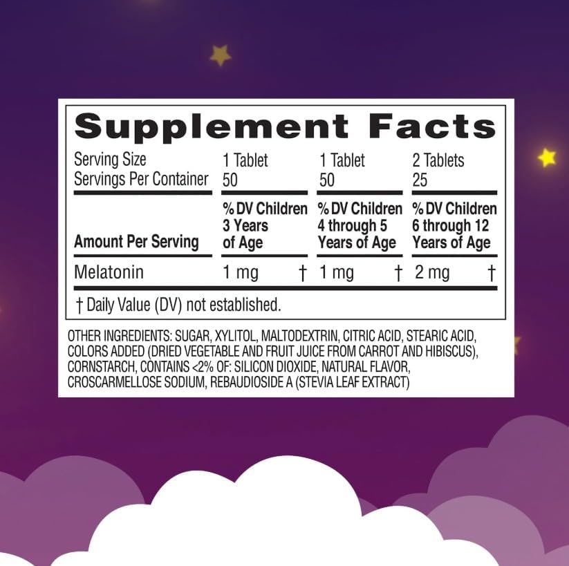 Zarbee's Kids 1mg Melatonin Gummy, Drug-Free & Effective Sleep Supplement for Children Ages 3 and Up, Natural Berry Flavored Gummies, 50 Gummies - 1 Count