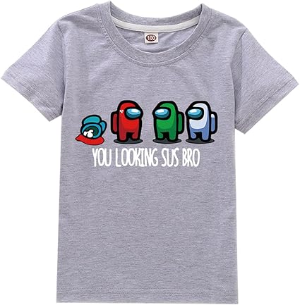 O\u0026K Maglietta del Fumetto per i Bambini.Magliette Among Us T-Shirt,Magliette  per Ragazzi e Ragazze,Grigio,100cm : Amazon.it: Abbigliamento