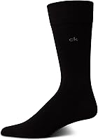 Calvin Klein Men's Dress Crew Socks - Lightweight Soft Cotton Blend, Stretch Fit Size 9-12 for Business, Formal & Casual Wear