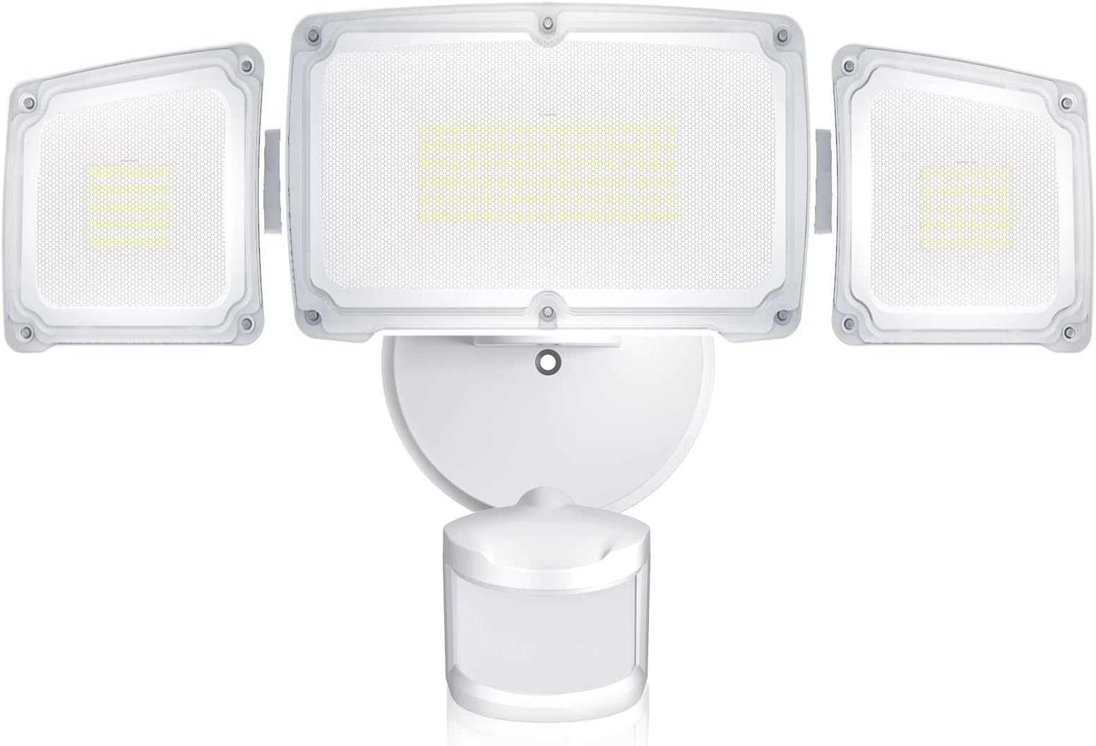 Amico 3 Head LED Security Lights with Motion Sensor, Adjustable Motion Detected Flood Light 40W 4000LM, 5000K, IP65 Waterproof, Outdoor Motion Sensor Light for Garage, Yard, Entryways(White)