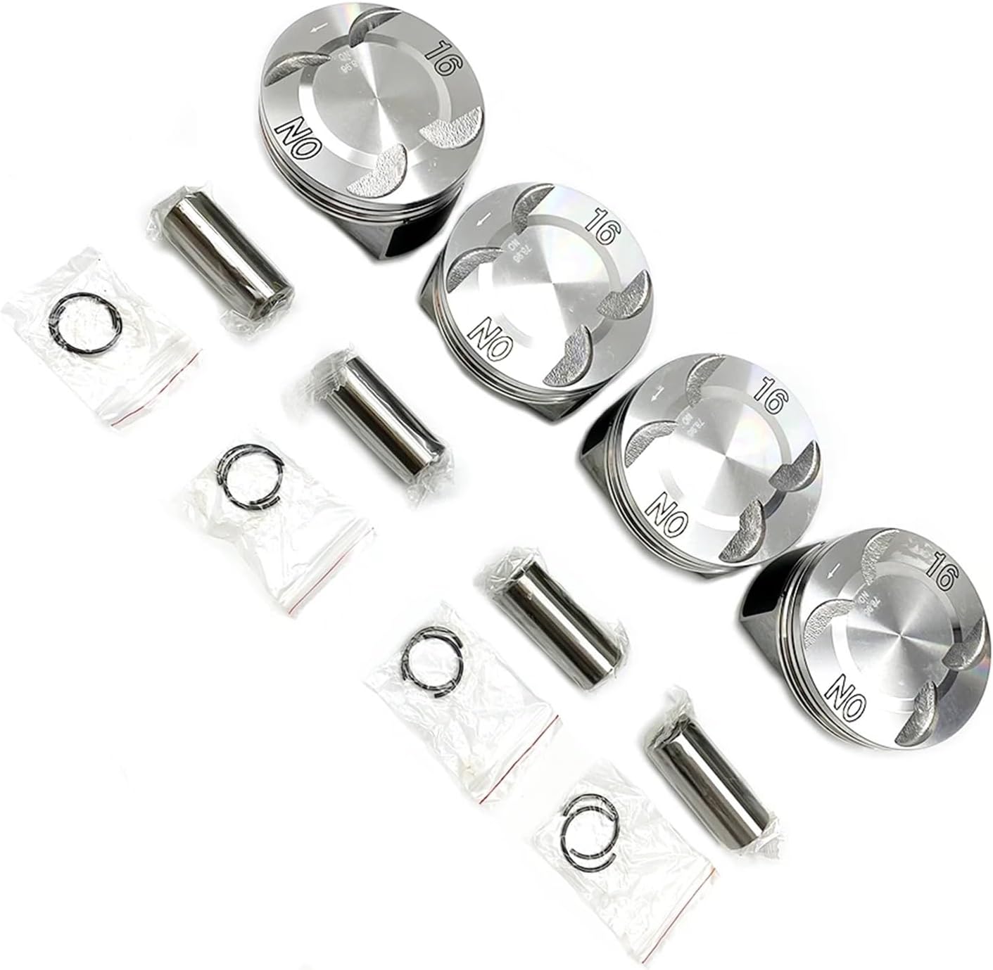 4 PCS Engine Piston Ring Pin Clip Assembly Kit Compatible For Chevrolet Cruze 1.6 LDE Epica/Opel Astra Auto Parts Car Accessories 25191377(Piston Set)