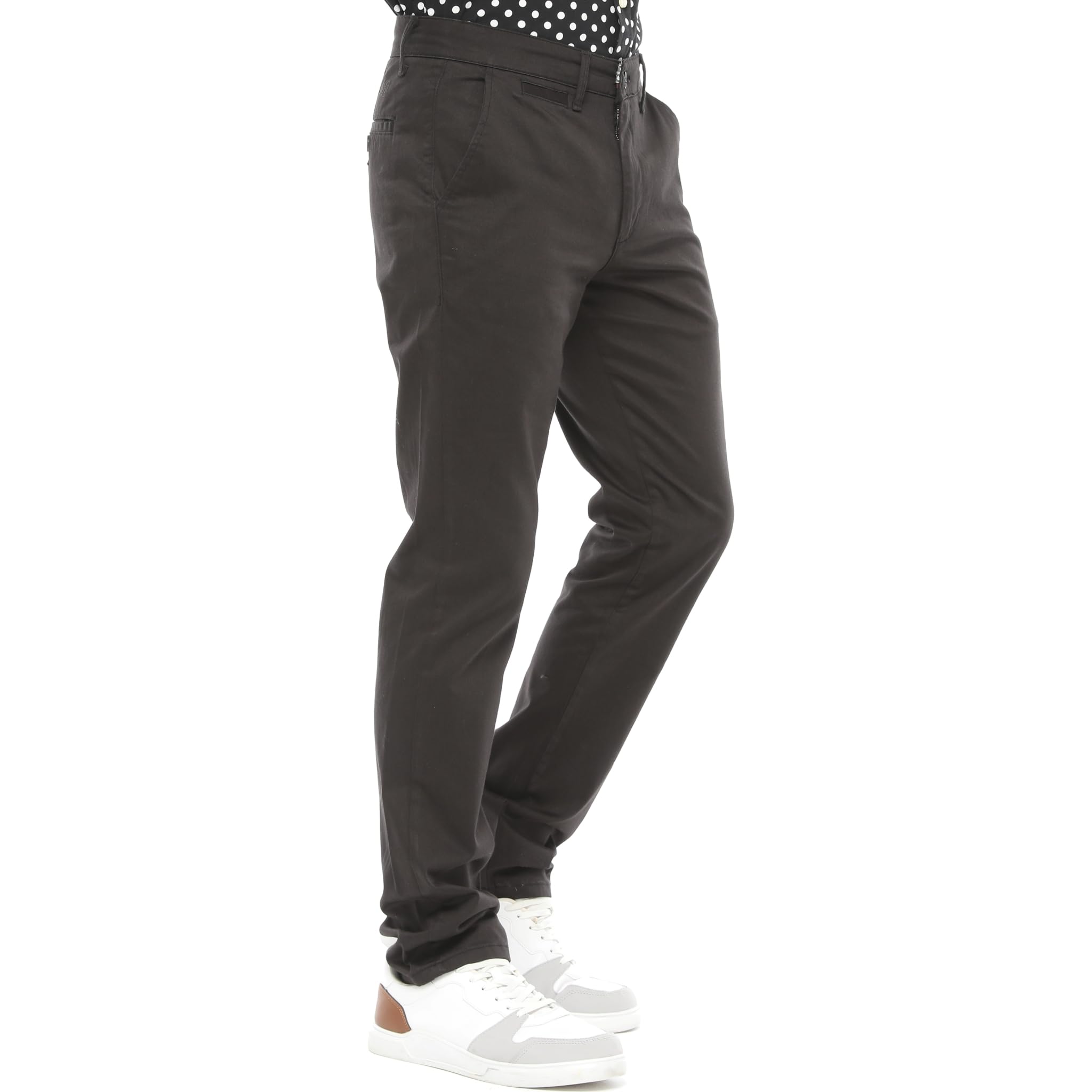 Xact Pantalones Chinos elásticos clásicos de Sarga Suave para Hombre