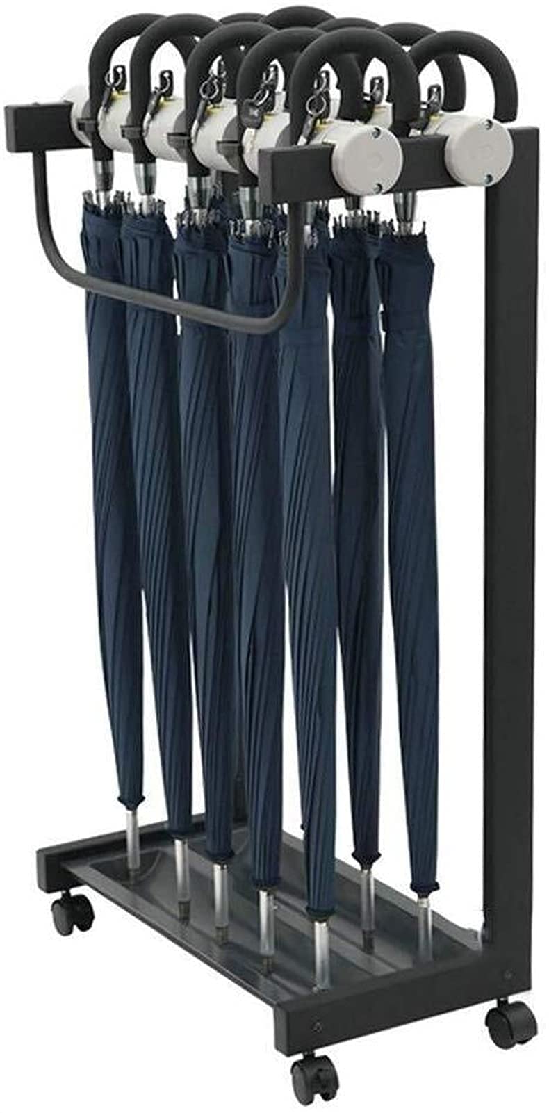 Porte-parapluie à serrure étagère rangement pliable bleu hall hôtel maison