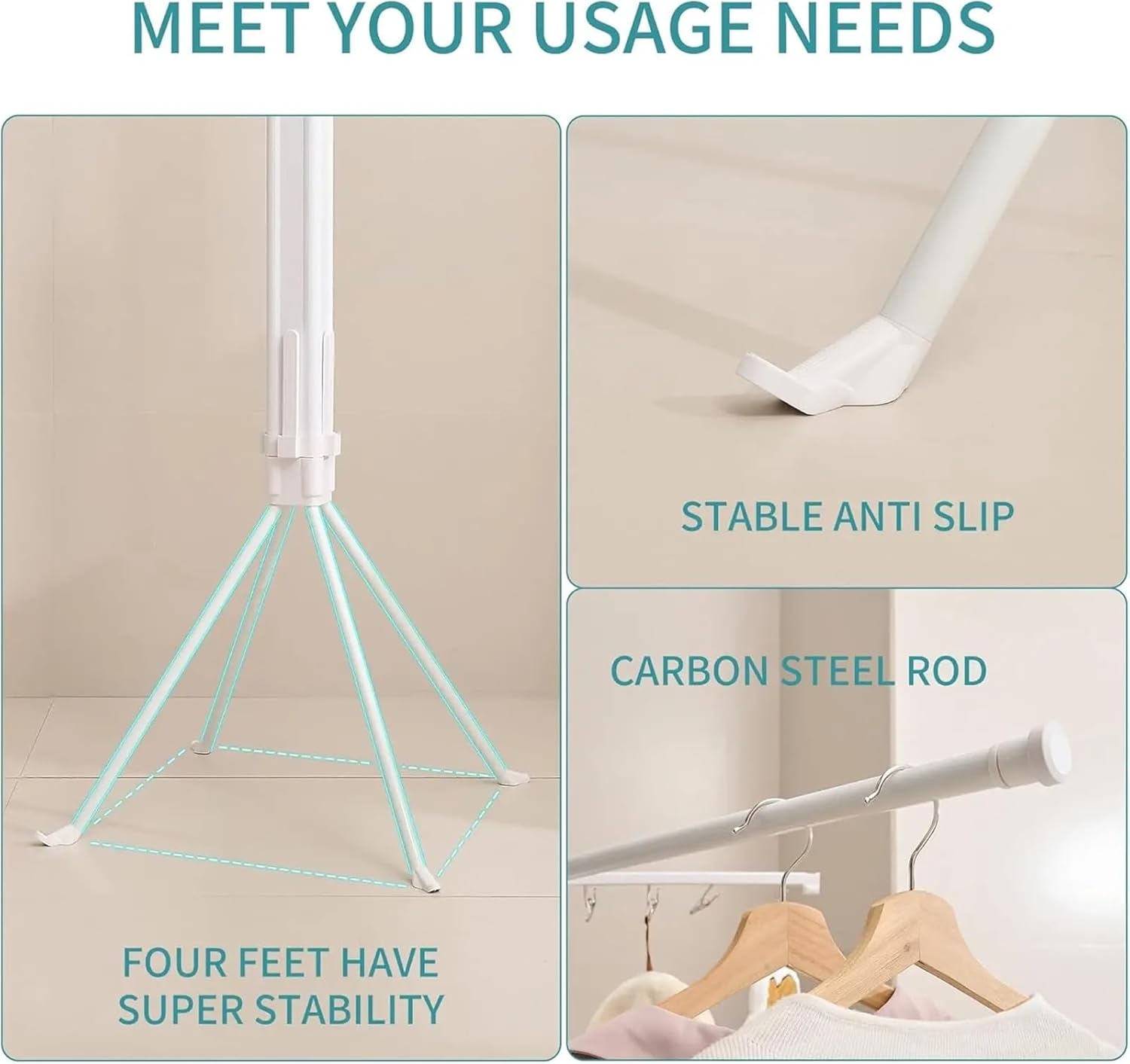 4 Legs Clothes Drying Rack Garment Portable and Foldable Space Saving Laundry Clothing