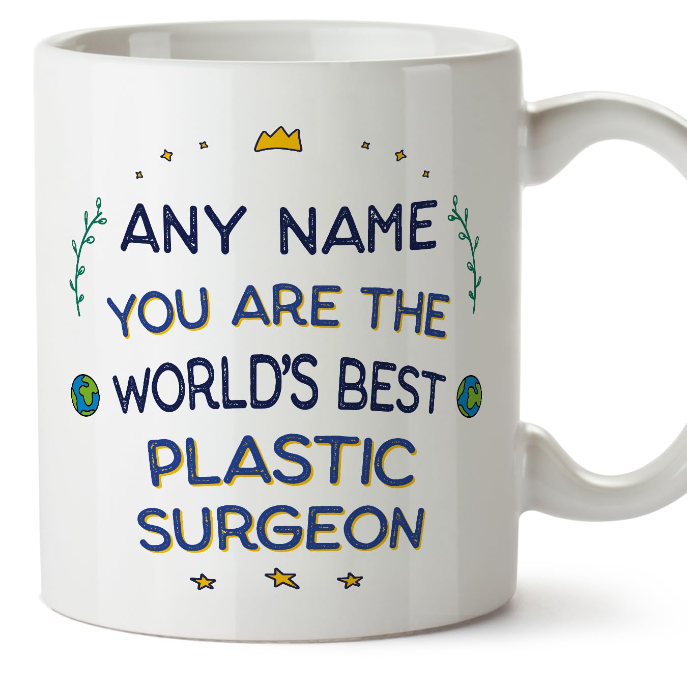 MUGFFINS Personalised Mug for Plastic Surgeon - in English - World's Best - Funny Custom Gift for Colleagues - Ceramic 11oz Mug