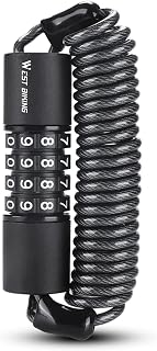 Sevenfly Bike Lock, 4.9 Feet Bike Locks Cable, High Security 4 Digit Resettable Combination Coiling Bicycle Lock, Heavy Duty Anti Theft Cable Locks with Mounting Bracket