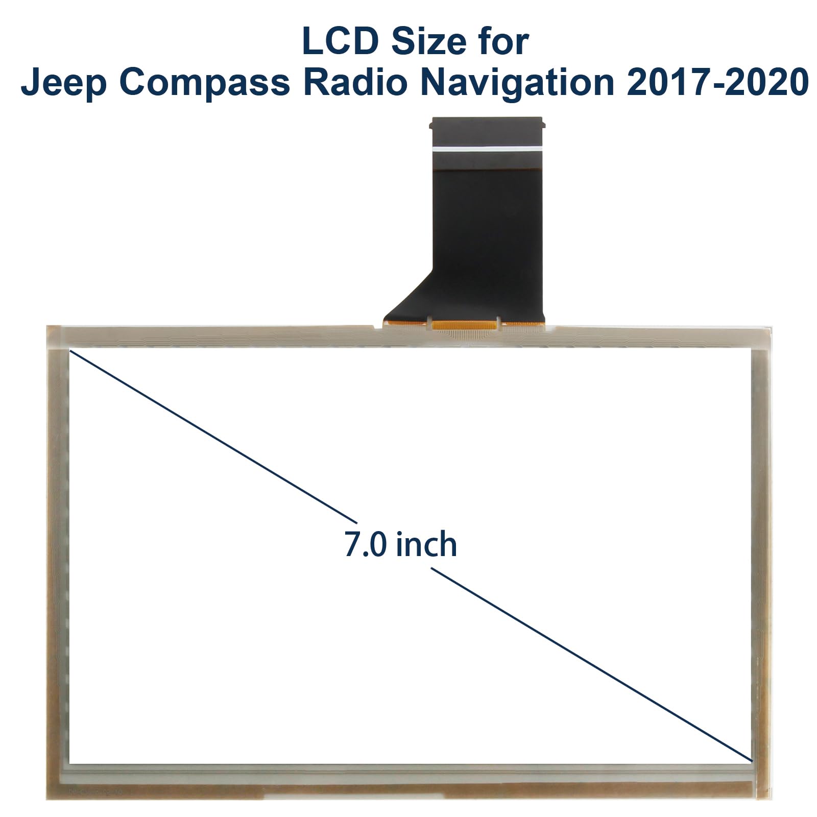 Touch Screen per Jeep Compass Radio Navigation 2017-2020 Digitazer, Parte Numero TDO-WXGA0700K00033-V2 TDO-WXGA0700K00057-V1 Touchscreen Pannello Vetro (7", Not per Uconnect 4C / UAQ/UAS)