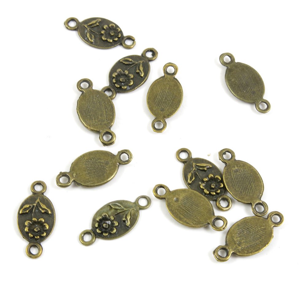 10 PCS Jewelry Making Charms Ancient Antique Bronze Fashion Jewelry Making Crafting Charms Findings Bulk for Bracelet Necklace Pendant A01569 Flower Connector