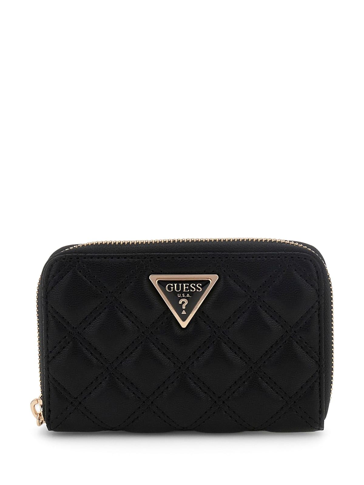 Guess Women's Black Quilted Logo Wallet