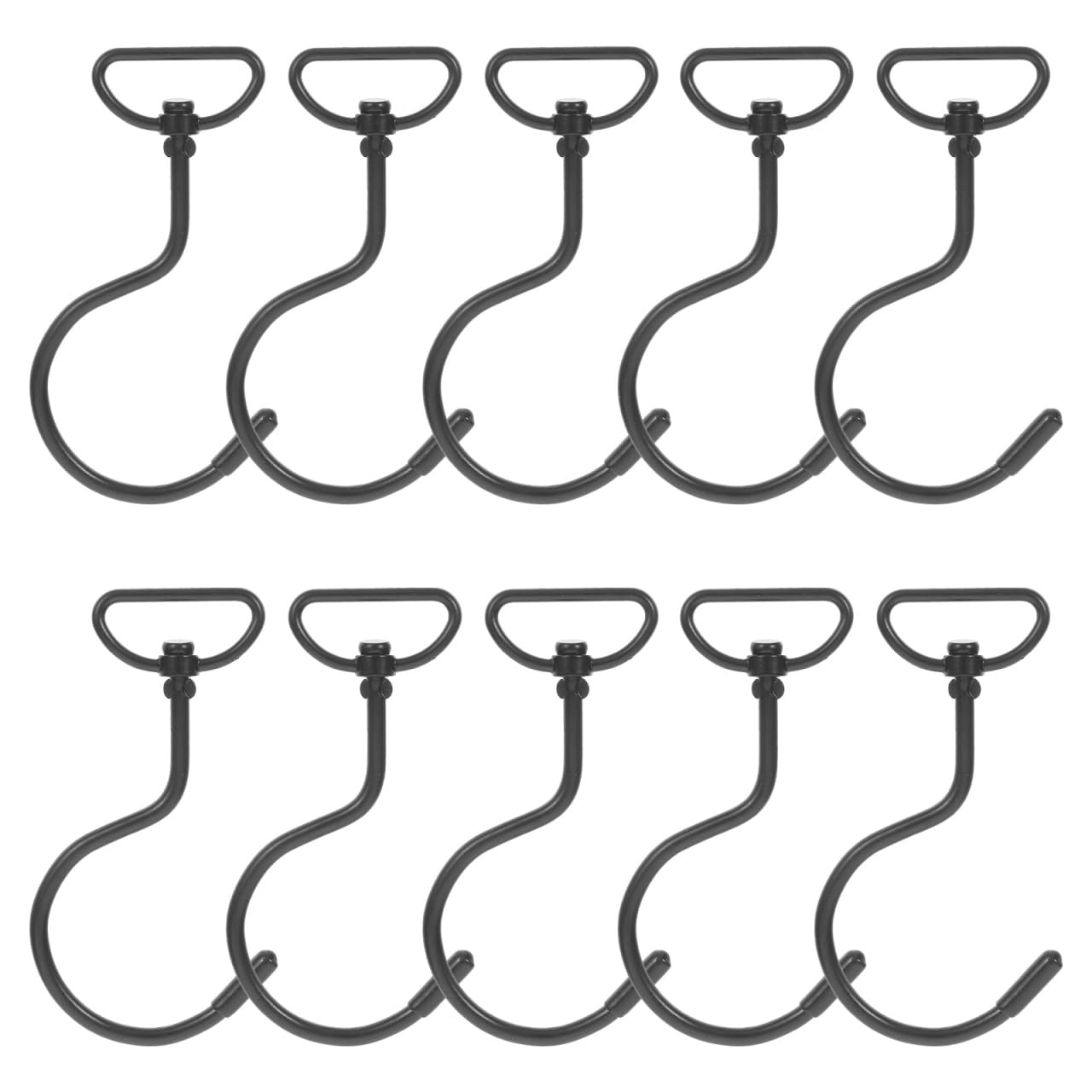Crochets pivotants pour vêtements PartyKindom en acier inoxydable noir - Lot de 10