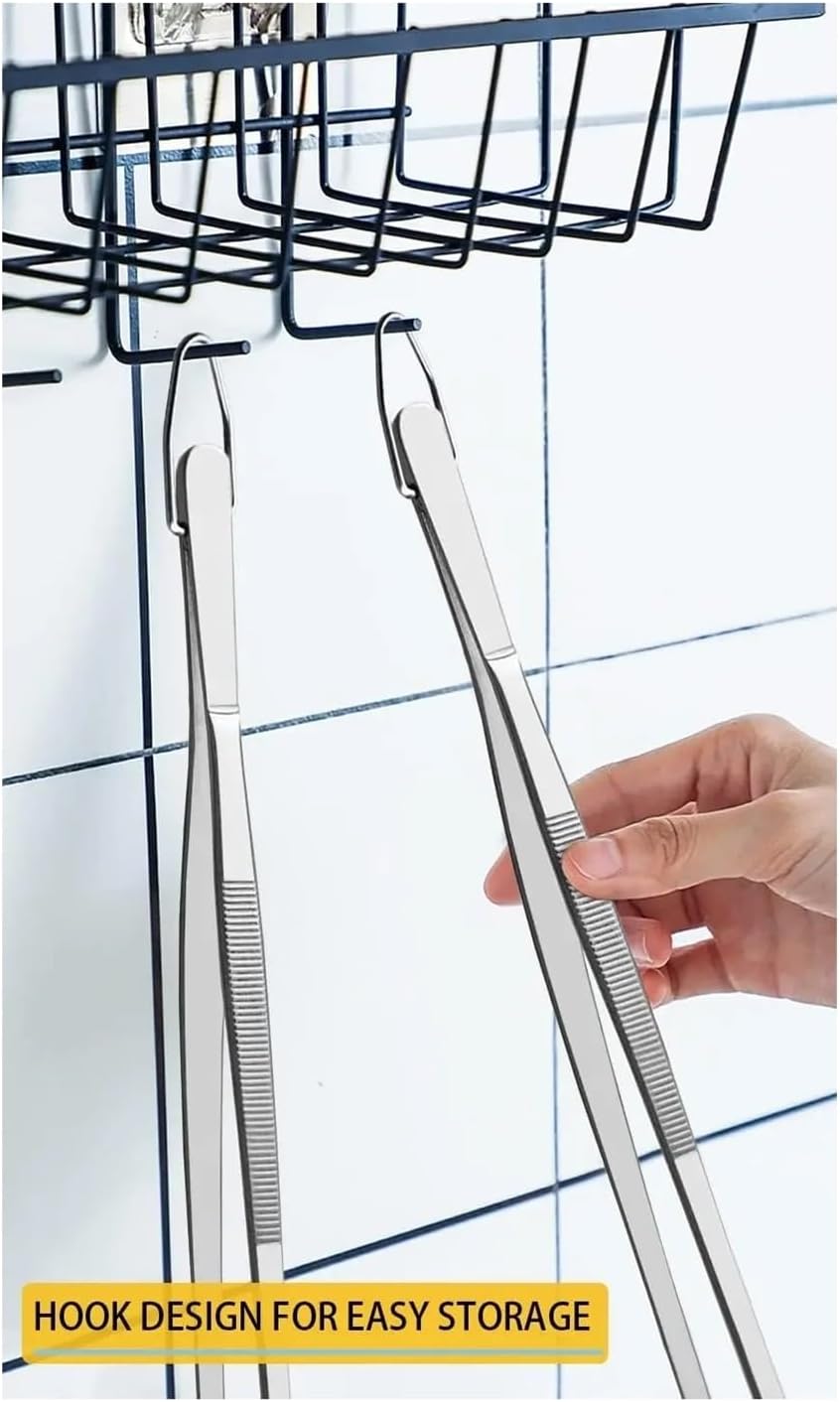 BBQ 2 Pcs 12-Inch Kitchen Tweezers Fine Tweezer Tongs Extra-Long Stainless Steel Cooking Tweezers Kitchen Accessories