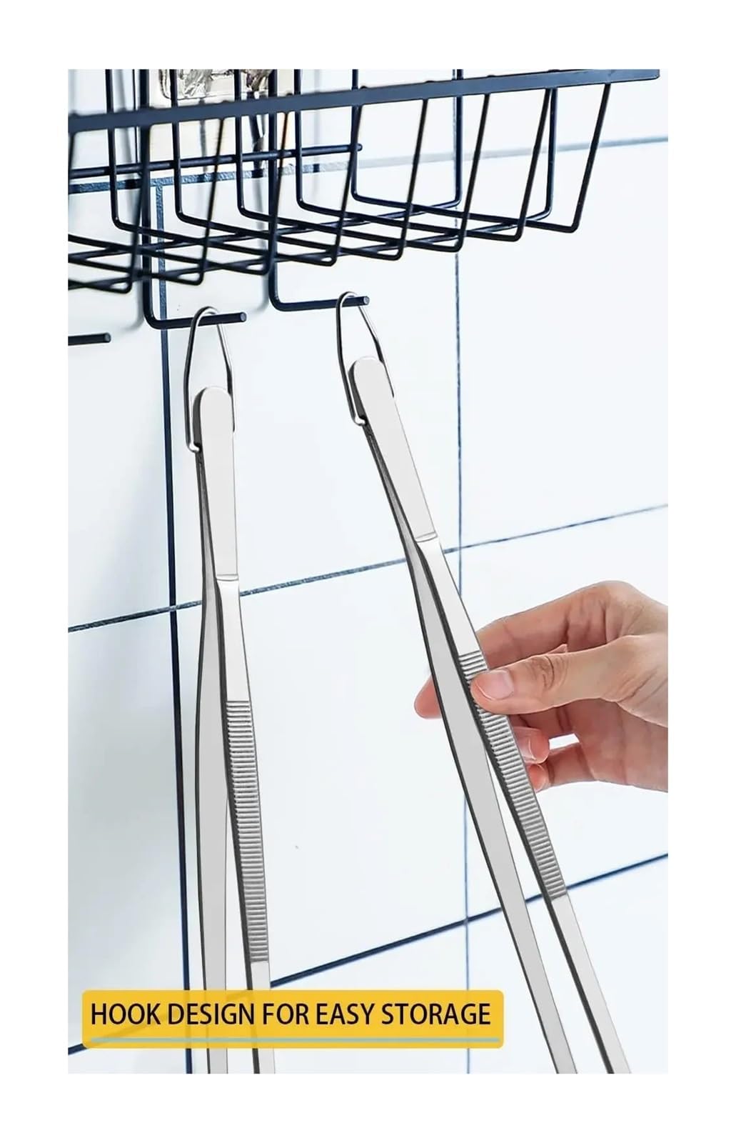 Pinzas para Barbacoa, Pinzas de Cocina for Barbacoa, 2 Piezas, 12 Pulgadas, Pinzas Finas, Pinzas de Cocina de Acero Inoxidable extralargas, Accesorios de Cocina