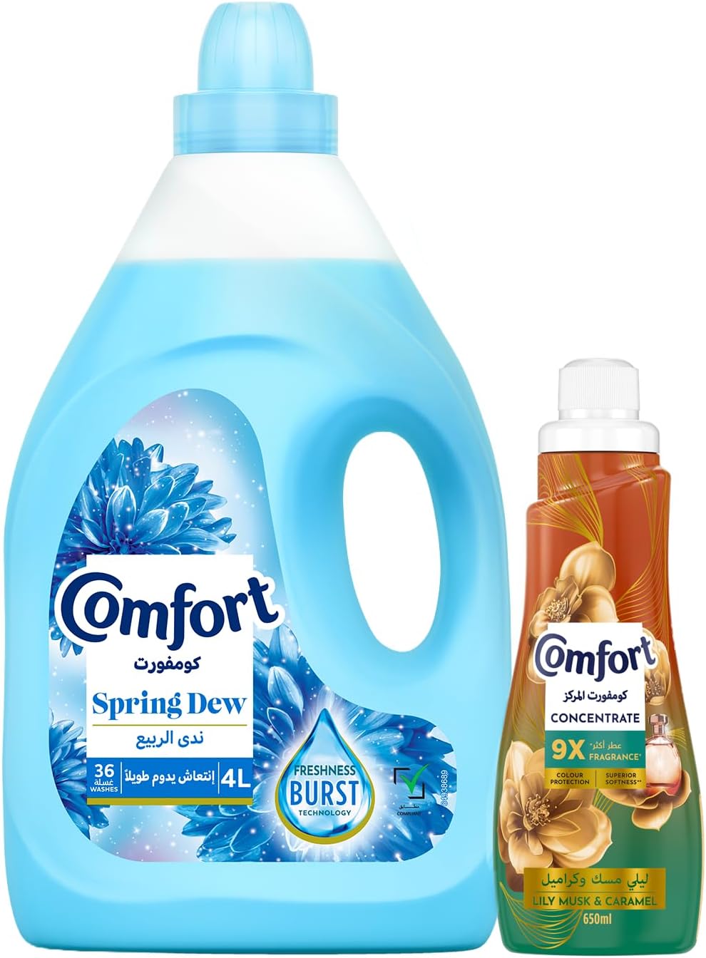 Dilute Fabric Softener, Spring Dew & Musk, 4L + 650ml | Long-Lasting Fragrance, Superior Softness, Preserves Color & Shine